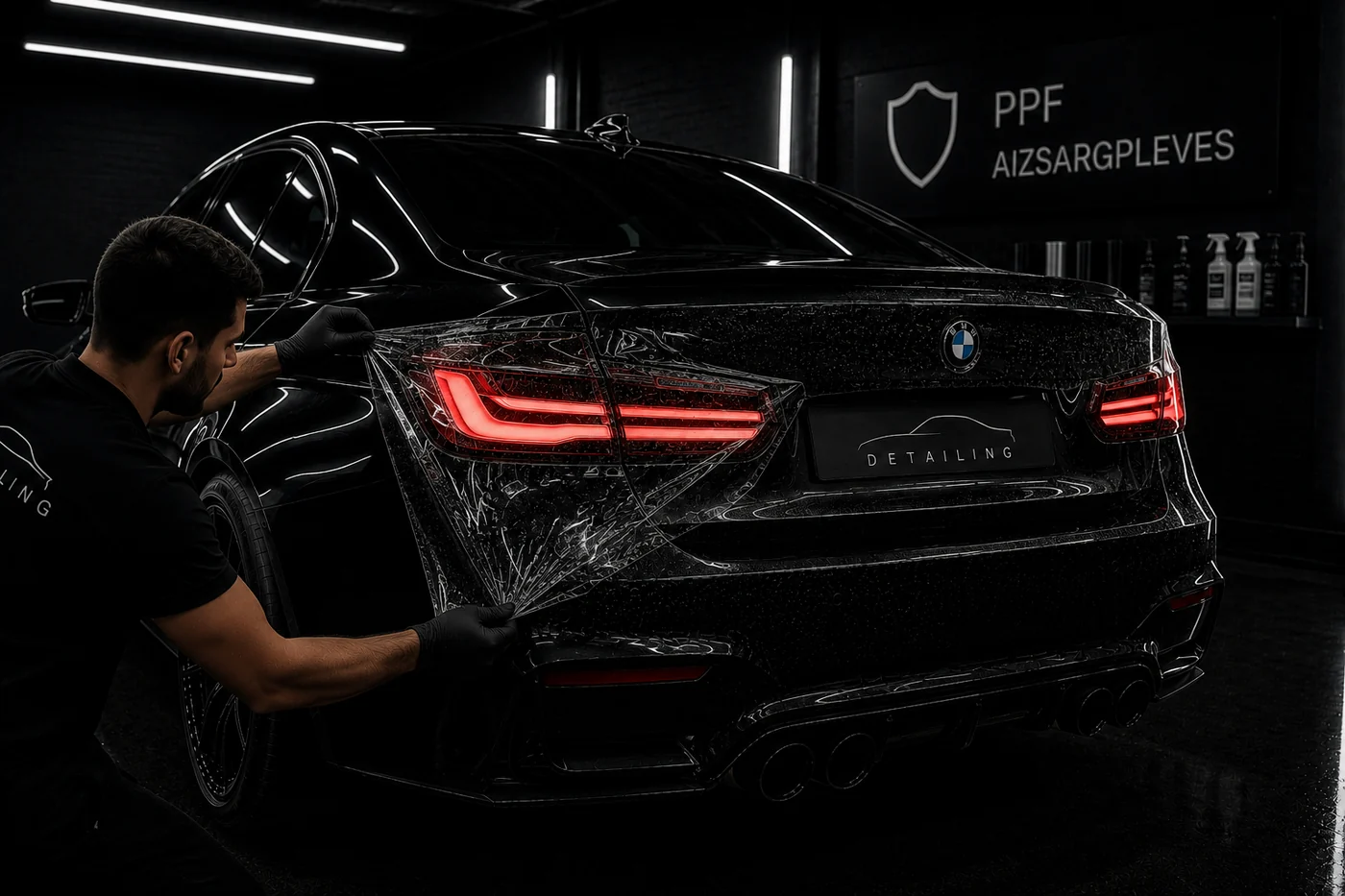 PPF aizsargplēves uzklāšana uz BMW aizmugures